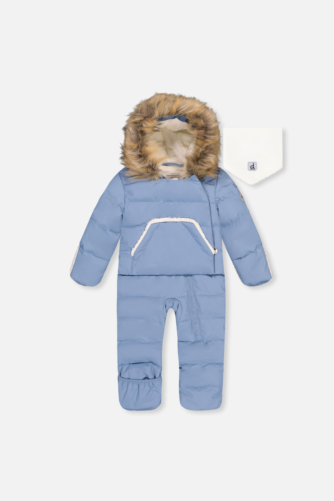 Baby Snug One Piece Snowsuit Adapted For Car Seats Blue Grey-0