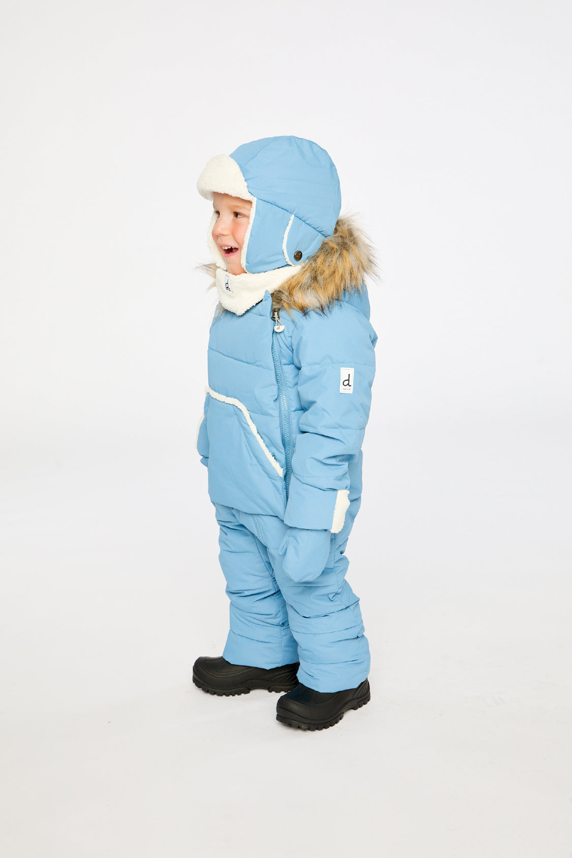 Baby Snug One Piece Snowsuit Adapted For Car Seats Blue Grey-2