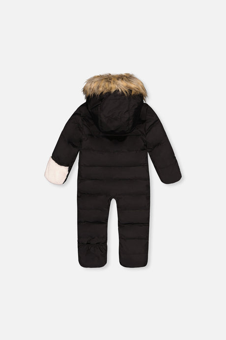 Baby Snug One Piece Snowsuit Adapted For Car Seats Black-1