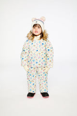 Baby Snug One Piece Snowsuit Adapted For Car Seats White With Floral Print-1