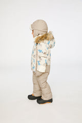 Baby Snug One Piece Snowsuit Adapted For Car Seats Blue Dinosaur Print-2