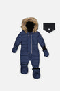 Baby Original One Piece Puffy Snowsuit With Removable Mittens And Boots Dark Blue-0