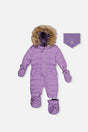 Baby Original One Piece Puffy Snowsuit With Removable Mittens And Boots Violet-0