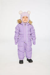 Baby Original One Piece Puffy Snowsuit With Removable Mittens And Boots Violet-1