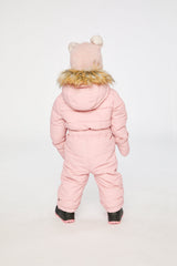 Baby Original One Piece Puffy Snowsuit With Removable Mittens And Boots Pale Dusty Pink-3