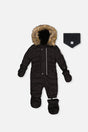 Baby Original One Piece Puffy Snowsuit With Removable Mittens And Boots Black-0