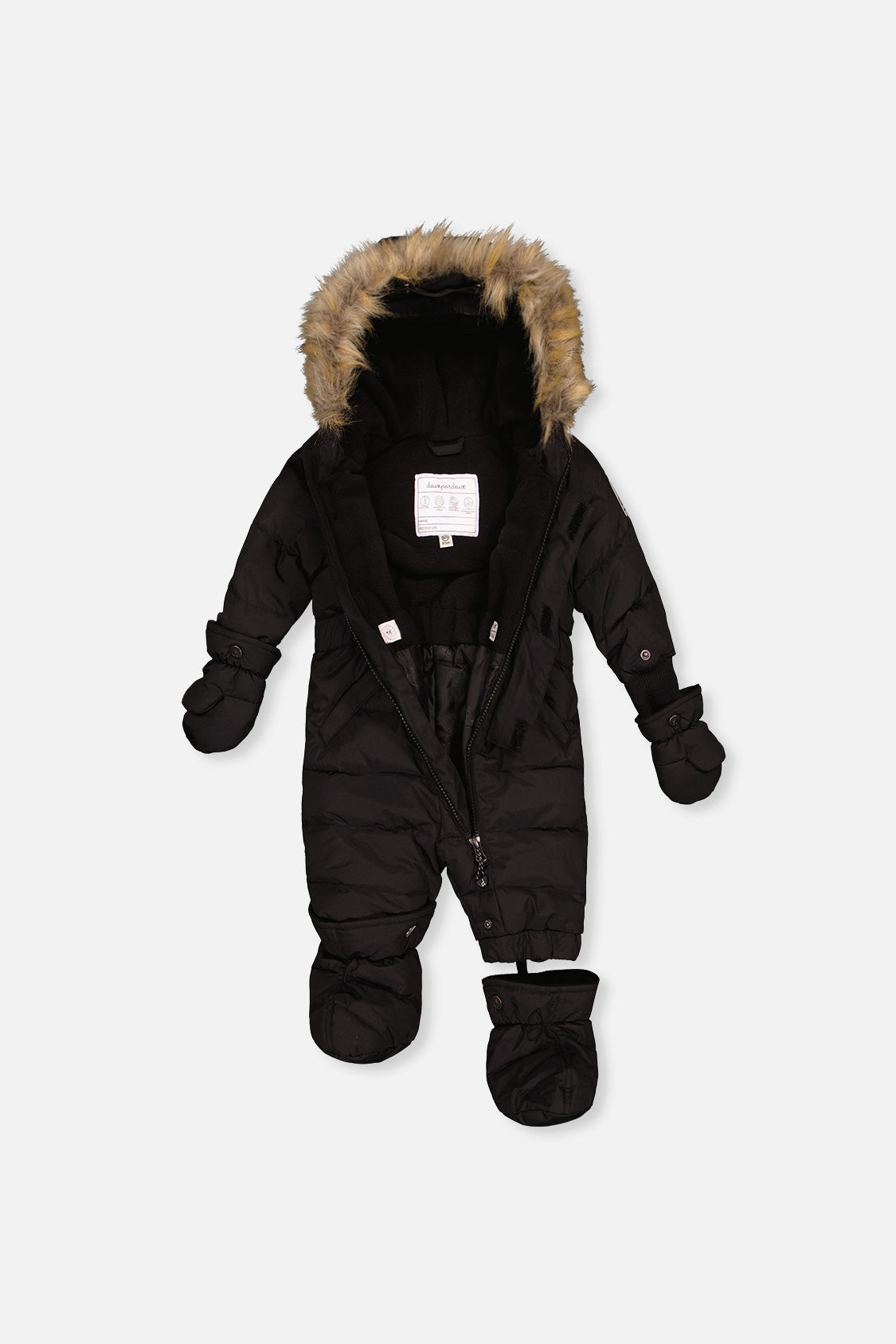 Deux par Deux black Baby ORIGINAL puffy snowsuit, additional view 3