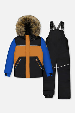 Two Piece Discover Snowsuit Black Brown And Blue-0