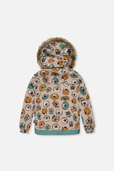 Deux par Deux boys' DISCOVER two-piece snowsuit, beige with dog print, additional product view