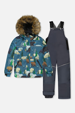Two Piece Discover Snowsuit Blue Bear Print-0