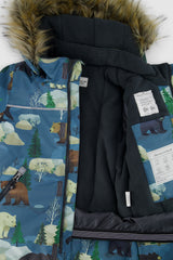 Deux par Deux boys' DISCOVER two-piece snowsuit in Blue Bear Print, additional product view