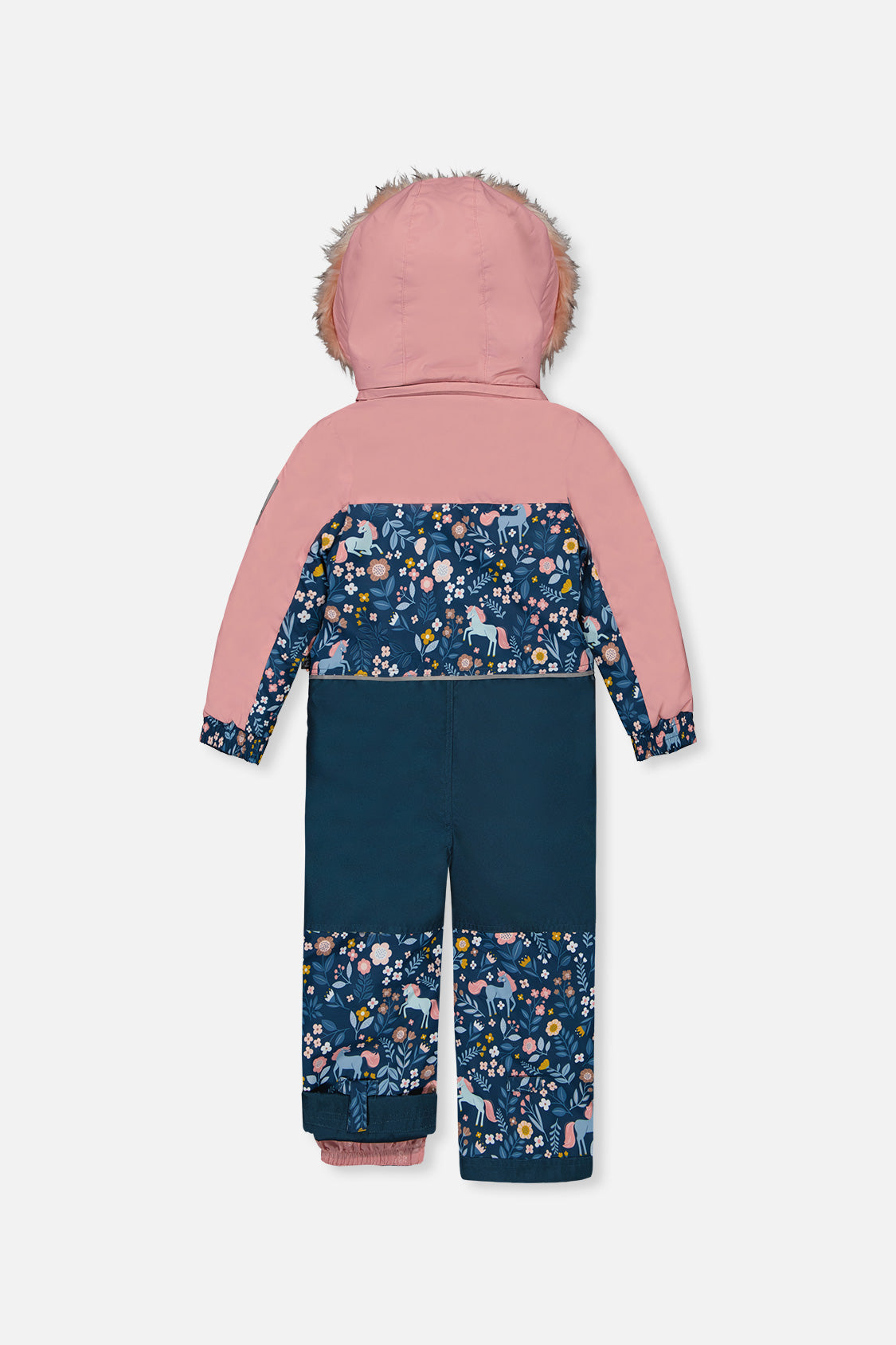 Deux par Deux blue and pink unicorn DISCOVER one-piece snowsuit, product photo 2