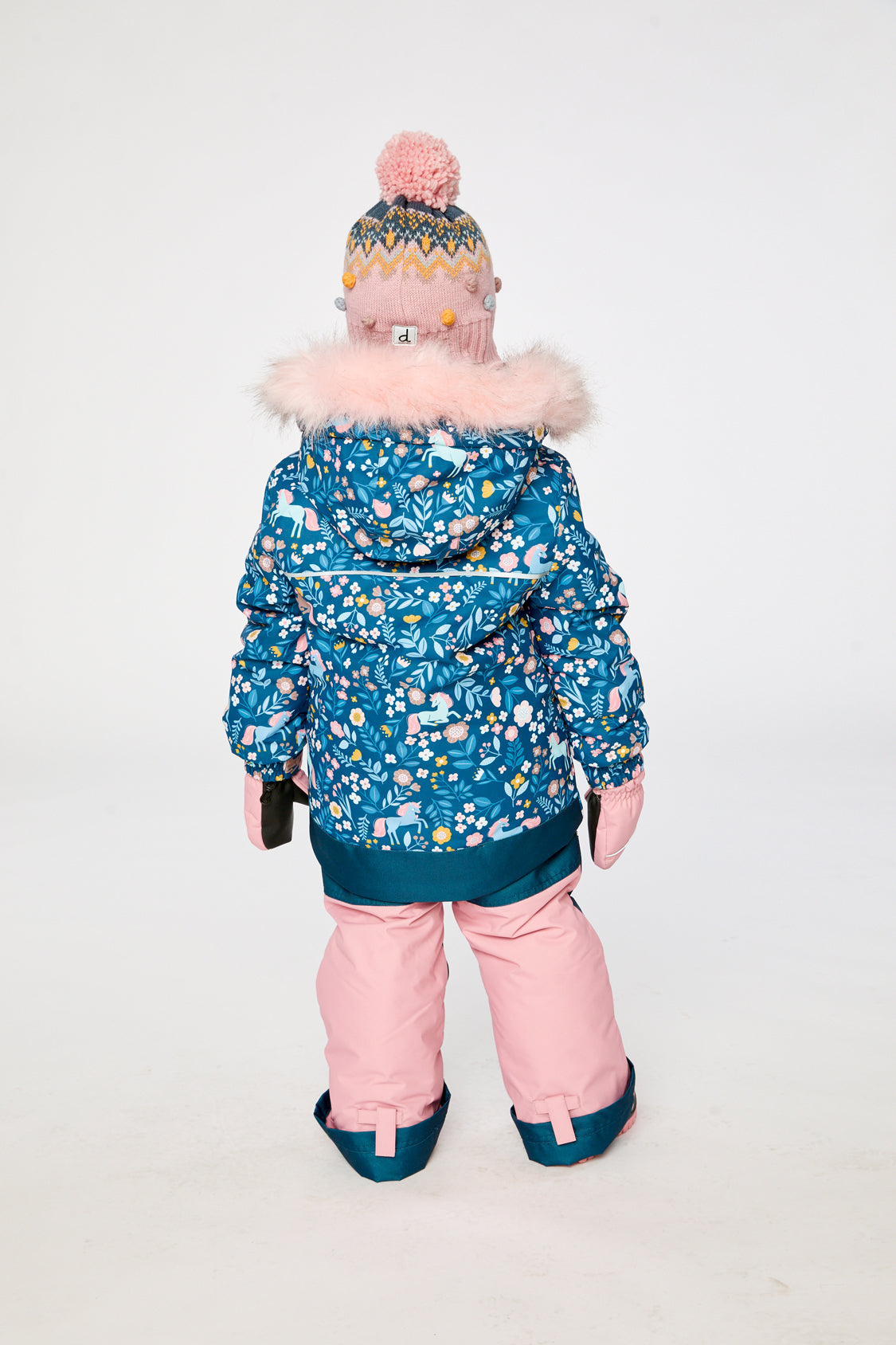 Two Piece Discover Snowsuit Blue And Pink Unicorn Print-3