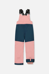 Deux par Deux girls' DISCOVER two-piece snowsuit, blue and pink unicorn print, another studio view