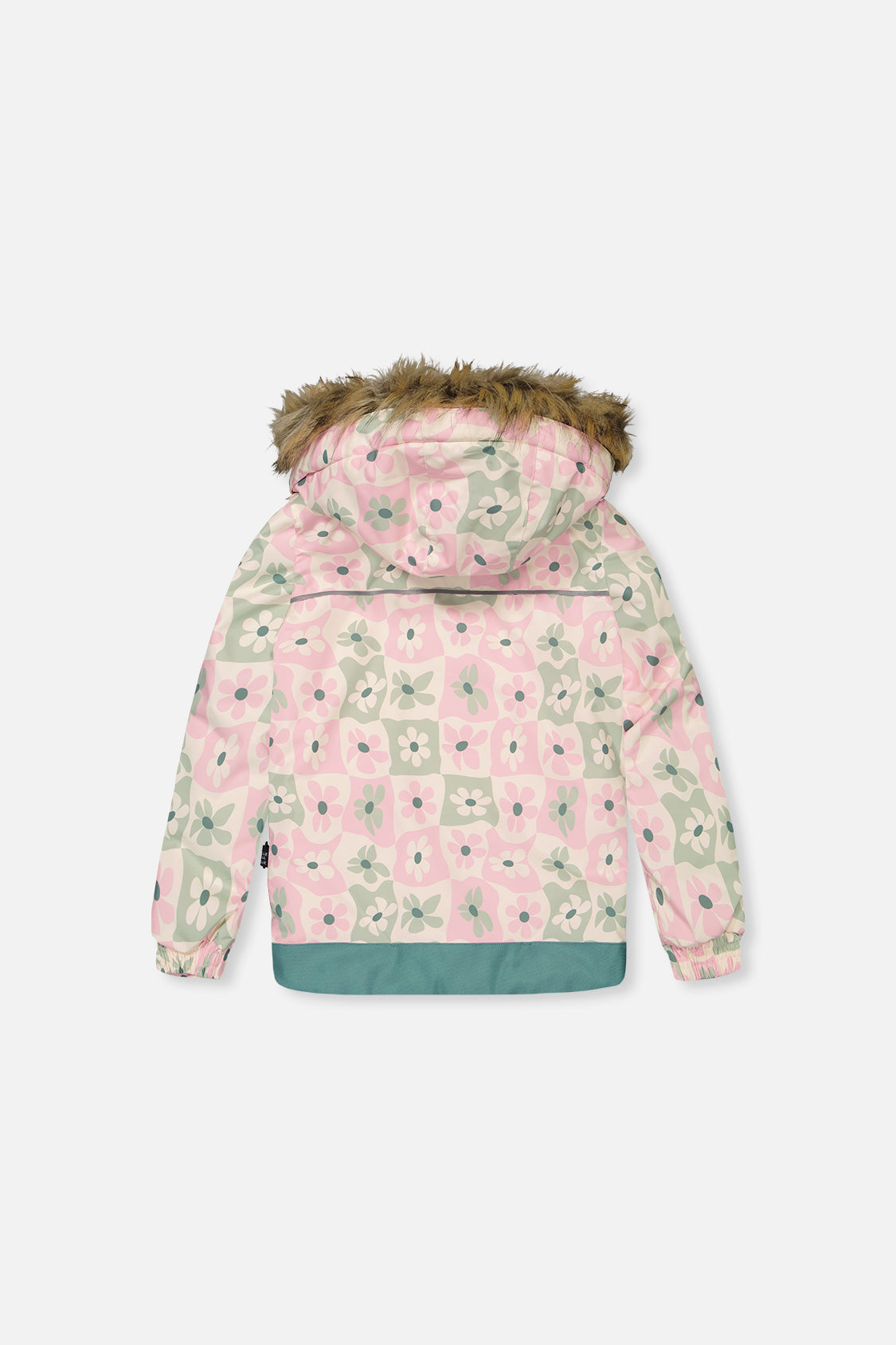 Deux par Deux white retro pink print DISCOVER two-piece snowsuit, product photo 3