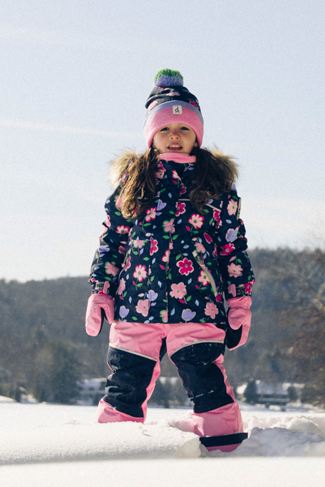 Two Piece Discover Snowsuit Blue Floral Print-1