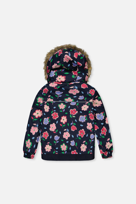 Deux par Deux DISCOVER blue floral snowsuit, alternate view 3