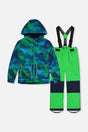 Light Weight Two Piece Chill Snowsuit Blue And Green Checkered Print-0