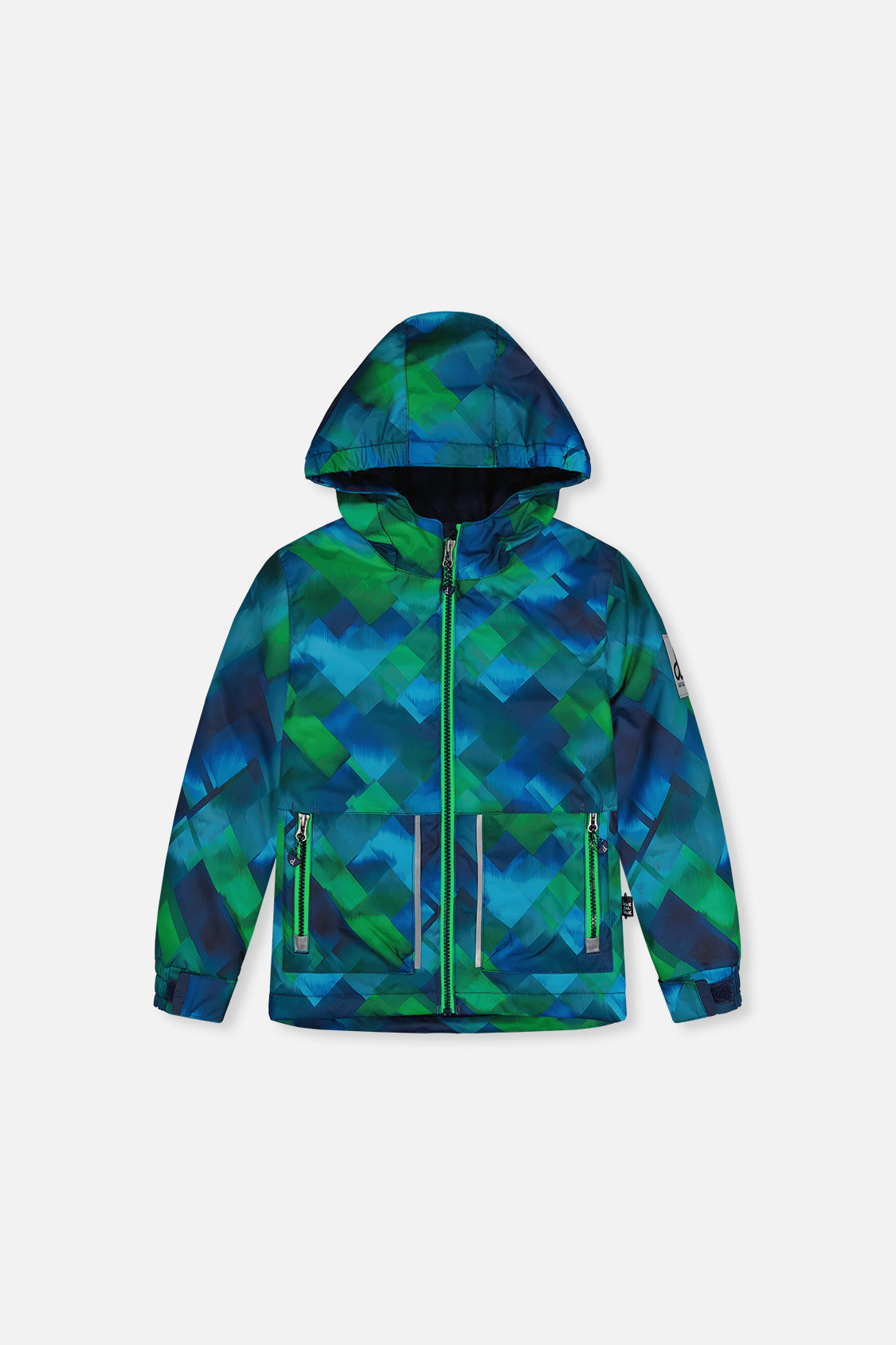 Light Weight Two Piece Chill Snowsuit Blue And Green Checkered Print-2