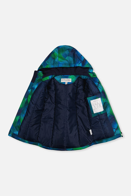 Deux par Deux boys' CHILL lightweight snowsuit, blue and green checkered jacket, additional angle