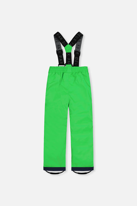 Deux par Deux boys' CHILL lightweight snowsuit, blue and green checkered jacket, alternate angle
