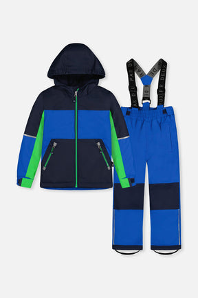 Light Weight Two Piece Chill Snowsuit Royal Blue And Green-0