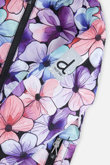 Deux par Deux purple floral CHILL lightweight two-piece snowsuit, product photo 8