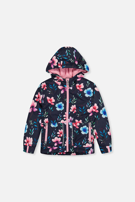 Light Weight Two Piece Chill Snowsuit Blue Floral Print-2