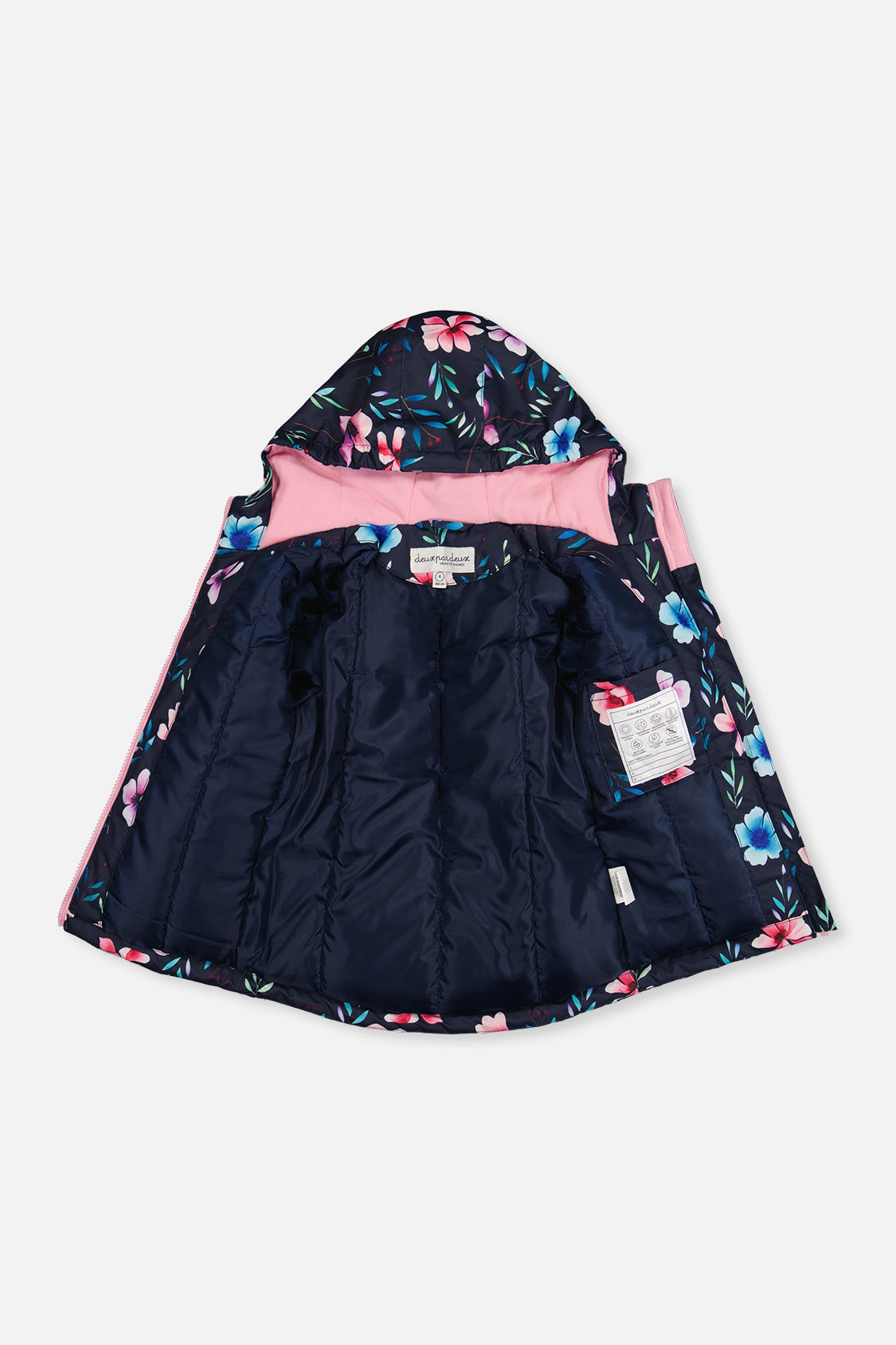Deux par Deux blue floral CHILL lightweight two-piece snowsuit, product photo 4