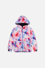 Light Weight Two Piece Chill Snowsuit Mauve Printed Flowers-2