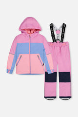 Light Weight Two Piece Chill Snowsuit Pink Blue And Mauve-0