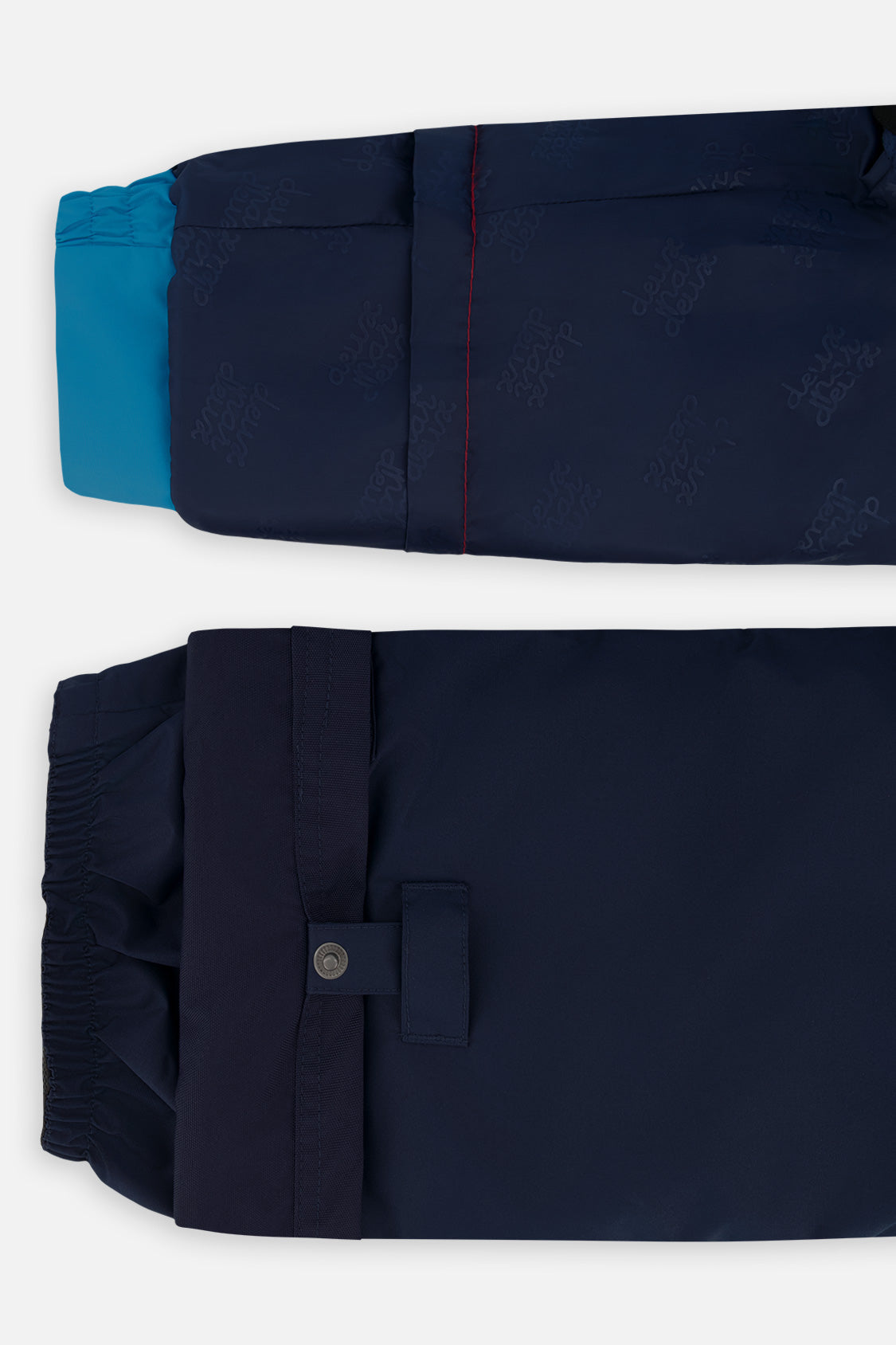Deux par Deux boys PLAY two-piece snowsuit, light and dark blue jacket with navy pants, product view 10
