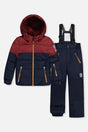 Two Piece Play Snowsuit Navy And Burgundy With Navy Pants-0