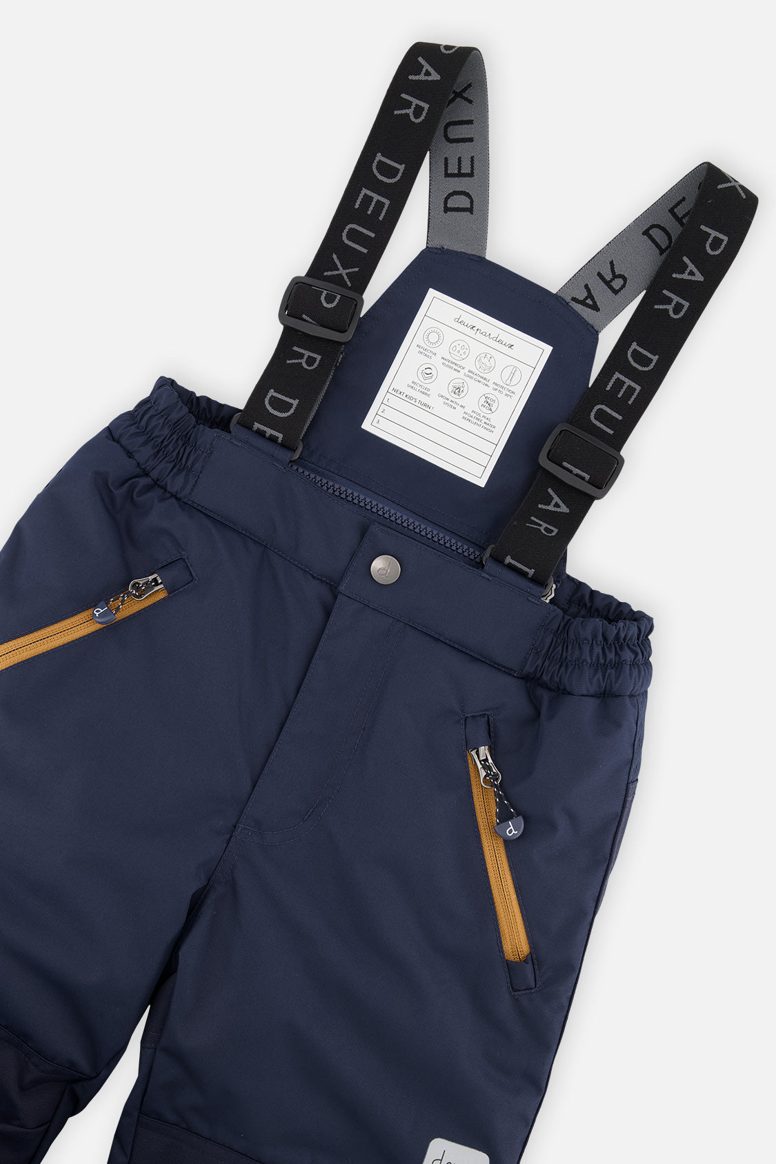 Deux par Deux boys PLAY two-piece snowsuit, navy and burgundy jacket with navy pants, product view 7