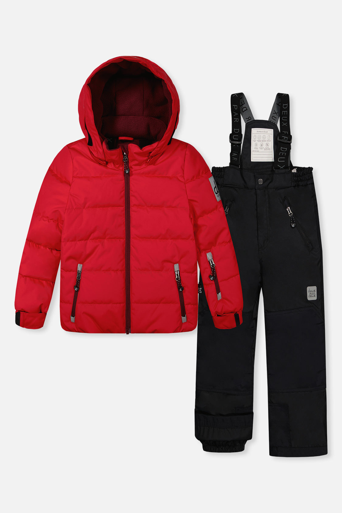 Two Piece Play Snowsuit Red With Black Pants-0