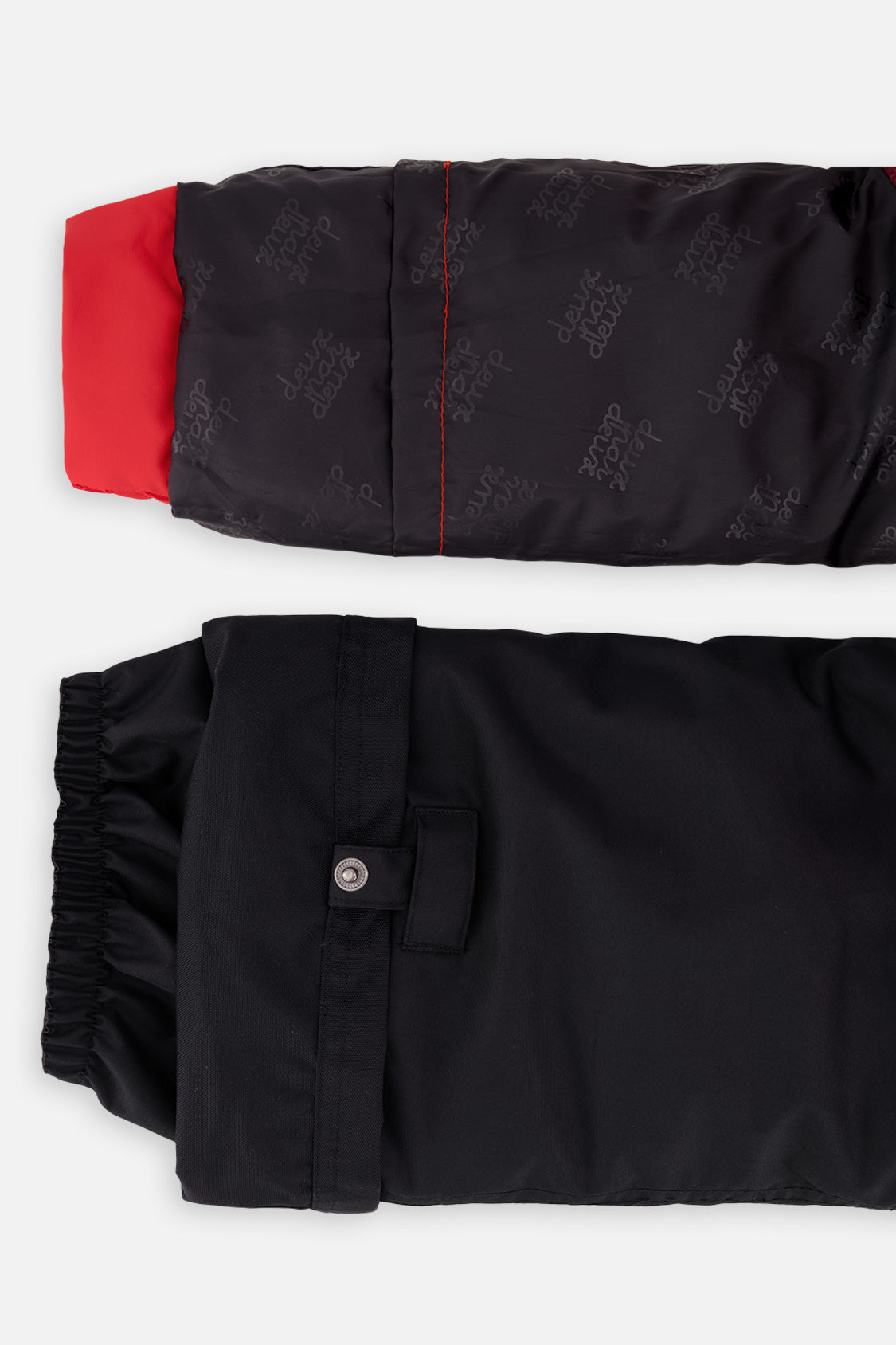 Deux par Deux boys PLAY two-piece snowsuit, red jacket with black pants, product view 10