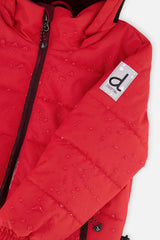 Deux par Deux boys PLAY two-piece snowsuit, red jacket with black pants, product view 8