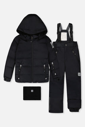 Two Piece Play Snowsuit Black With Black Pants-0