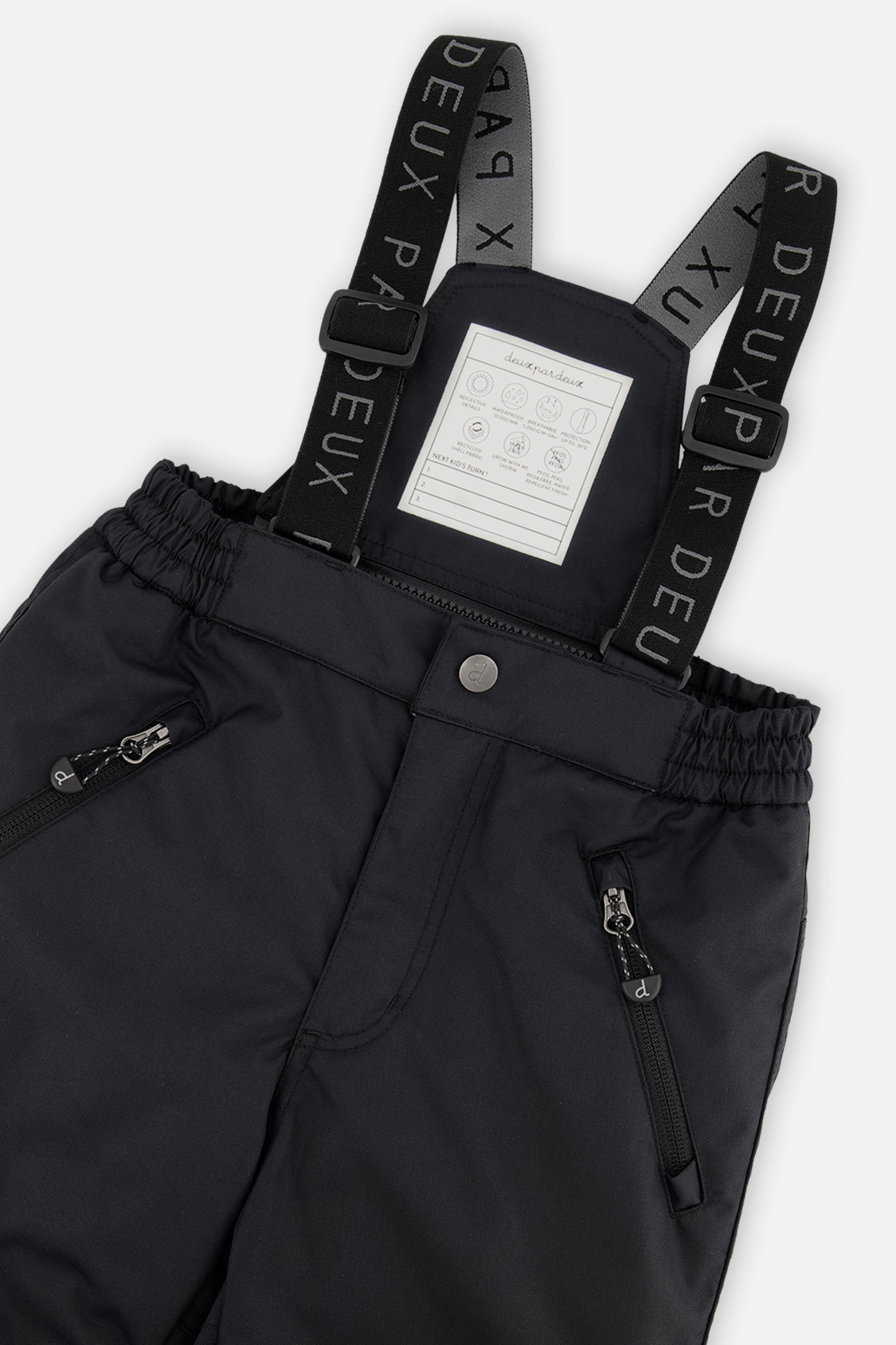 Deux par Deux boys PLAY two-piece snowsuit in black, product view 7