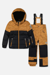 Two Piece Play Snowsuit Brown And Black With Brown Pants-0