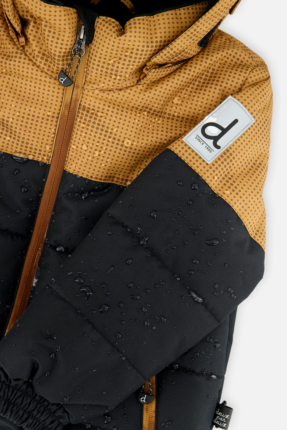 Deux par Deux boys PLAY two-piece snowsuit, brown and black jacket with brown pants, product view 8