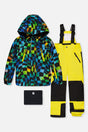 Two Piece Play Snowsuit Green Yellow And Blue Checkerboard With Yellow Pants-0