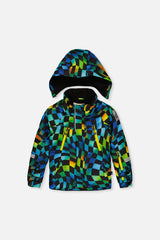 Two Piece Play Snowsuit Green Yellow And Blue Checkerboard With Yellow Pants-4