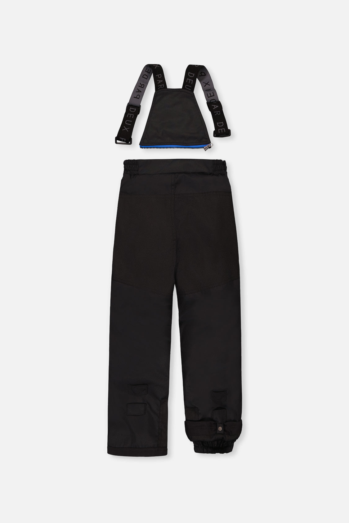 Deux par Deux boys' PLAY snowsuit, blue and orange gradient jacket with black pants, alternate angle