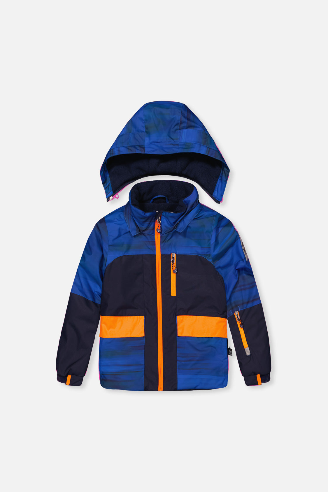 Two Piece Play Snowsuit Navy Blue And Orange With Blue Pants-4