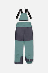Deux par Deux boys' PLAY snowsuit, blue camouflage jacket with green pants, alternate angle