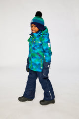 Two Piece Play Snowsuit Blue And Green Checkered Print With Navy Pants-2