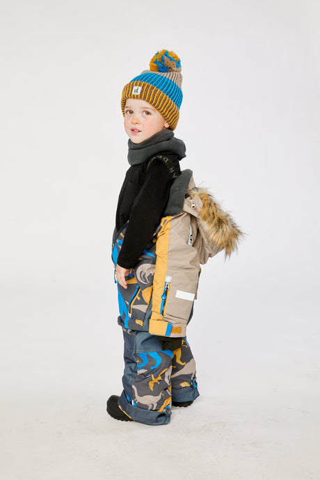 Deux par Deux grey and blue dinosaur one-piece PLAY snowsuit, lookbook photo 4