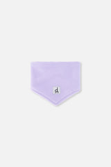 Lavender polar fleece neckwarmer included with the baby snowsuit
