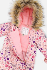 Deux par Deux pink mini flower baby car-seat snowsuit, product photo 4